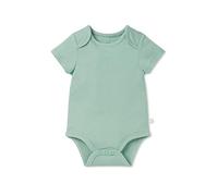 MORI Baby - Unisex Short Sleeve Ribbed Bodysuit in Mint - Premium Bamboo and Cotton Blend - Effortless Dressing and Supreme Comfort - 0-3 Month