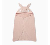 MORI Cotton Bunny Hooded Baby Bath Towel 100x88cm, Blush Pink