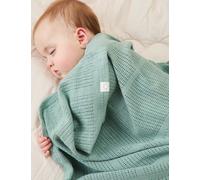 Mori Kids Cotton Blend Cellular Blanket - Light Green, White,Light Green,Pink,Beige,Grey,Dark Blue