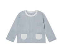 MORI Unisex Cardigan in Organic Cotton & Bamboo, Blue Stripe, 0-3M