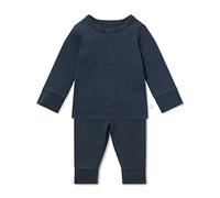 MORI Unisex Ribbed Pyjamas in Bamboo & Organic Cotton, Multiple Sizes | Front-opening poppers ensure speedy night-time dressing, while elasticated waistbands and cuffs provide a secure, snug fit.