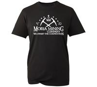 Moria Mining Company T-Shirt, Funny We Dwarf The Competition Fiction Star Game Citizen Themed Shirt, Gift Unisex Tee Top (Black, L)