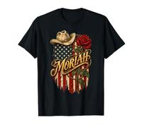 Moriah American Flag Cowboy Hat Rose Value Graphic T-Shirt