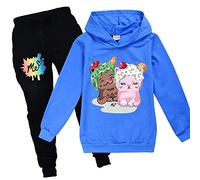 Moriah Elizabeth Boys Girls Hoodies Set Girls UK Hoody Top Kids Sweatshirts Ranboo Crown Moriah Elizabeth Merch (Blue,170cm,13 Years,14 Years)