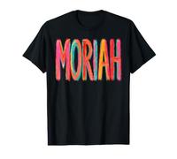 Moriah First Name Colorful Brushstroke Letters Value Graphic T-Shirt