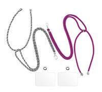 Morices 2 Pcs Universal Cell Phone Lanyard with Patches, Adjustable Nylon Neck Strap Crossbody Strap for Badge Key, Multipurpose Phone Necklace Compatible with Most Smartphone (Stripe)