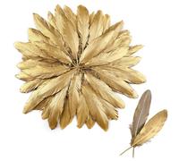 Morices 50 Pcs Gold Feathers for Crafting, 15-20cm Natural Craft Feathers Handmade Decorative Goose Feather for DIY Projects Dream Catcher Carnival Wedding Angel Wings Clothing Decoration