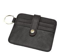 Morices Credit Card Holder, Leather Money Clip Wallets Slim Minimalist Card Case Protector with Keychain Ring, Thin Front Pocket Wallets for Men Women 6 Card Slots and 1 Pockets