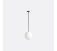 Moricio 30cm Diameter Opaline & Brass Globe Ceiling Light White