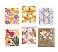 Morigins Swedish Dishcloths for Kitchen 6 Pack Flowers Cellulose Sponge Cloths Non Scratch Reusable Paper Towels No Odor, Biodegradable and Reusable Kitchen Dish Rags (Wildflowers)