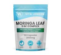 Moringa Leaf Capsules 2000mg | Added Vitamin C + Turmeric + Spirulina + Black Pepper | High Strength Supplements for Men & Women | 180 Vegan Capsules (Not Powder, Tablets of Gummies)