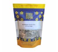 Moringa Tulsi Tea Bags Holy Basil Herbal Tea (25 Tea Bags) | No Caffeine | Oleifera Leaf Rich in Antioxidants, Iron, Vitamin A | Tulsi (Holy Basil) May Boost Immunity | Better Food Mood