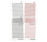 Moriquill 600 Mini Suit Symbol PET Stickers, 4 Sheets 5mm Icons - Pre-Cut Spade Heart Club Diamond, Water-Resistant, 10mm Punch Margin for Planners Journals Scrapbook Gift Tags Cards
