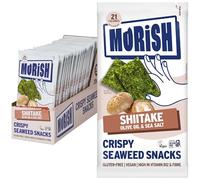 MORiSH Crispy Shiitake Seaweed Snacks | 20 Pack, 21 Calories Each | Light & Crispy Umami Seaweed Thins | Vegan, Gluten-Free, Sugar-Free, Keto-Friendly | High Fibre & Vitamin B12 | Korean Snack