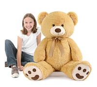 MorisMos 120cm/48in Cute Giant Teddy Bear, XXL Large Washable Cuddly Super Soft Teddybear, Fluffy Stuffed Teddys Plush Toy Gifts for Kids, Girls, Wife Girlfriend Birthday, Party Decor 4ft Lightbrown