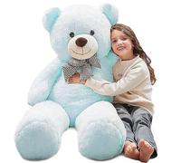 MorisMos 120cm Giant Teddy Bear Girls, XXL Big Cuddly Bear Stuffed Animal Plush Toy Soft Large, Kawaii Presents for Kids Boys Girlfriend Christmas Birthday Party Decorations (Light Blue)