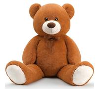 MorisMos 130cm/52in Big Giant Teddy Bear for Girlfriend, XXL Large Cuddly Super Soft Teddybear, Fluffy Stuffed Teddys Plush Toy Birthday Gifts for Kids Girls Wife Women, Party Decor 4.3ft Brown