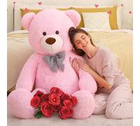 MorisMos 150cm/60in Big Giant Teddy Bear for Girlfriend, XXL Large Cuddly Super Soft Teddybear, Fluffy Stuffed Teddys Plush Toy Gifts for Kids Girls Wife Birthday, Party Decor 5ft Pink