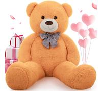 MorisMos 150cm/60in Big Giant Teddy Bear for Girlfriend, XXL Large Cuddly Super Soft Teddybear, Fluffy Stuffed Teddys Plush Toy Birthday Gifts for Kids Girls Wife Women, Party Decor 5ft Orange