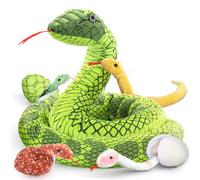 MorisMos 300cm/119in XXL Giant Snake Soft Toy Large with 4 Babies in Eggs, Long Constrictor Snakes Teddy Stuffed Animal Anaconda Plush Lifelike, Present for Boys Girls Kids Birthday Party Decor