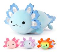 MorisMos 4Pcs Blue Axolotl Soft Toy with Babies inside, Lifelike Axolotl Stuffed Animal Plush Cuddly, Kawaii Presents for Kids Girls Boys Birthday Party Decorations (60 cm)