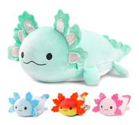 MorisMos 4Pcs Mint Axolotl Soft Toy with Babies inside, Lifelike Axolotl Stuffed Animal Plush Cuddly, Kawaii Presents for Kids Girls Boys Birthday Party Decorations (60 cm)