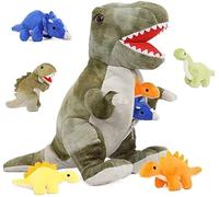 MorisMos Big Dinosaur Teddy Stuffed Animals, 50cm Green Mom with Baby Inside, Cuddly T-Rex Plush Soft Toy for Boy Fluffy Giant Dinosaur for Kids Birthday Christmas Deco