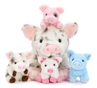 MorisMos Big Ears Pig Teddy with Baby Pigs inside, Lifelike Cuddly Pig Stuffed Animal Plush Soft Toys, Kawaii Presents for Kids Girls Boys Christmas Birthday Party Decoration(40cm)