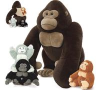 MorisMos Big Gorilla Soft Toy with Babies inside, Lifelike Large Giant Gorilla Monkey Teddy Stuffed Animal Plush Cuddly, Kawaii Presents for Kids Girls Boys Birthday Party Decorations (50 cm)