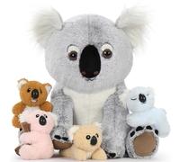 MorisMos Big Koala Teddy Soft Toys, 45cm Cuddly Koala Plush with 4 Babies Inside, Giant Fluffy Koala Teddies, Large Stuffed Animal Gift for Kids Birthday