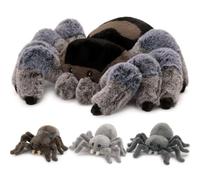 MorisMos Big Spider Teddy Soft Toy, 40cm Mom with 3 Cuddly Babies Inside, Giant Fluffly Plush Spider Stuffed Animals Present for Kids Birthday Christmas Deco