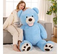 MorisMos Blue Big Teddy Bear 130cm,Soft Full Super Size Stuffed Teddy Bear Cuddly Fluffy Peluche Grande,Presents for Girls Boys Girlfriend Kids Birthday Party Decoration
