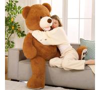MorisMos Brown Big Teddy Bear 130cm,Soft Full Super Size Stuffed Teddy Bear Cuddly Fluffy Peluche Grande,Presents for Girls Boys Girlfriend Kids Birthday Party Decoration
