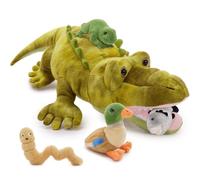 MorisMos Crocodile Teddy with Animal Toys inside, Realistic Cuddly Alligator Plush Stuffed Toy Soft, Kawaii Presents for Kids Girls Boys Birthday Party Decoration (65cm)