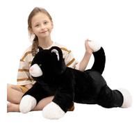 MorisMos Giant Black Cat Teddy 80 cm, Long Cat Stuffed Animal Plush Toy, Large Kawaii Cat Pillow for Cuddles, Girls Boys Kids Girlfriend Birthday Christmas Room Decor
