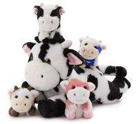 MorisMos Giant Cow Teddy, Soft Toy, 40cm Realistic Big Kawaii Milk Cow Plush, Present Birthday Kids Deco