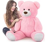 MorisMos Giant Pink Teddy Bear for Her Girlfriend, 130cm Kawaii Large Bear Stuffed Animal Plush Toy Cuddly Soft Big, Cute Valentines Day Presents for Girls Kids Women Birthday Party Decorations