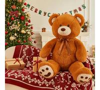 MorisMos Giant Teddy Bear 120 cm,Adorable and Cuddly Big Bear Stuffed Animal 1.2m, Classic Teddy Bear Plush Gift Decoration for Christmas,Baby Shower,Party,Birthday,Valentines Day,Dark Brown