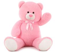MorisMos Giant Teddy Bear 120 cm,Adorable and Cuddly Big Bear Stuffed Animal 1.2m, Classic Teddy Bear Plush Gift Decoration for Christmas,Baby Shower,Party,Birthday,Valentines Day,Pink White
