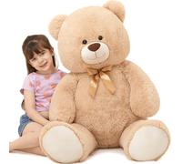 MorisMos Giant Teddy Bear 120 cm,Adorable and Cuddly Big Bear Stuffed Animal 1.2m, Classic Teddy Bear Plush Gift Decoration for Christmas,Baby Shower,Party,Birthday,Valentines Day,Light Brown White