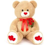 MorisMos Giant Teddy Bear 120cm (4ft) - Large Big Teddy Bear Lightbrown Stuffed Animal Plush Gift for Kids Girl Boy Him She, Valentine's Day, Birthday, Christmas