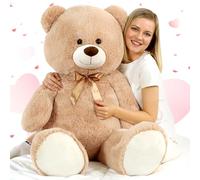 MorisMos Giant Teddy Bear 120cm (4ft) - Large Big Teddy Bear Pink white Stuffed Animal Plush Gift for Kids Girl Boy Him She, Valentine's Day, Birthday, Christmas