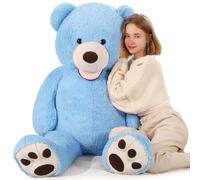 MorisMos Giant Teddy Bear 130cm (4.27ft) - Large Big Teddy Bear Blue Stuffed Animal Plush Gift for Kids Girl Boy Him She, Valentine's Day, Birthday, Christmas
