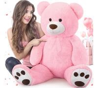 MorisMos Giant Teddy Bear 130cm (4.27ft) - Large Valentine's Teddy Bear for Girlfriend, Big Pink Black Stuffed Animal Plush Gift for Him, Boyfriend, Valentine's Day, Birthday, Christmas