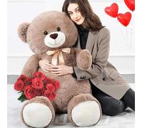 MorisMos Giant Teddy Bear 130cm, XXL Dark Brown Teddy for Girlfriend, Big Cute Soft Bear 1.3m Large Fluffy Teddies Plush Soft Toy Gift for Kids Her Wife Birthday Mothers Day Decor