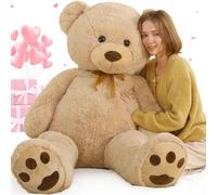 MorisMos Giant Teddy Bear 150cm (4.92ft) - Large Valentine's Teddy Bear for Girlfriend, Big Lightbrown Smile Stuffed Animal Plush Gift for Him, Boyfriend, Valentine's Day, Birthday, Christmas