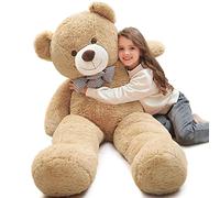 MorisMos Giant Teddy Bear for Girlfriend 120cm XXL Big Cuddly Bear Plush Stuffed Animal Soft Toy Large Kawaii Presents for Girls Kids Boys Mothers Day Birthday Party Decorations (Light Brown)