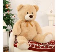 MorisMos Giant Teddy Bear for Girlfriend 130cm XXL Cuddly Big Bear Stuffed Animal Plush Soft Toy Large Kawaii Presents for Women Girls Boys Mothers Day Birthday Party Decorations (Light Brown)