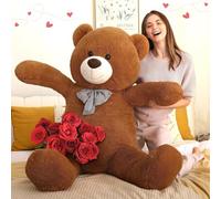 MorisMos Giant Teddy Bear for Girlfriend,Big Teddy Bear Valentines Day Present,Stuffed Large Teddy Bear 150cm for Kids Girls Boys(Brown)