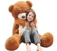 MorisMos Giant Teddy Bear for Girlfriend, Cuddly Big Bear Plush Soft Toy XXL, Kawaii Large Stuffed Animal Presents for Mother Women Kids Girls Boys Birthday Party Decorations (Brown 120cm)